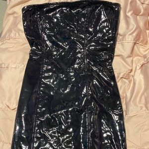 New black latex dress